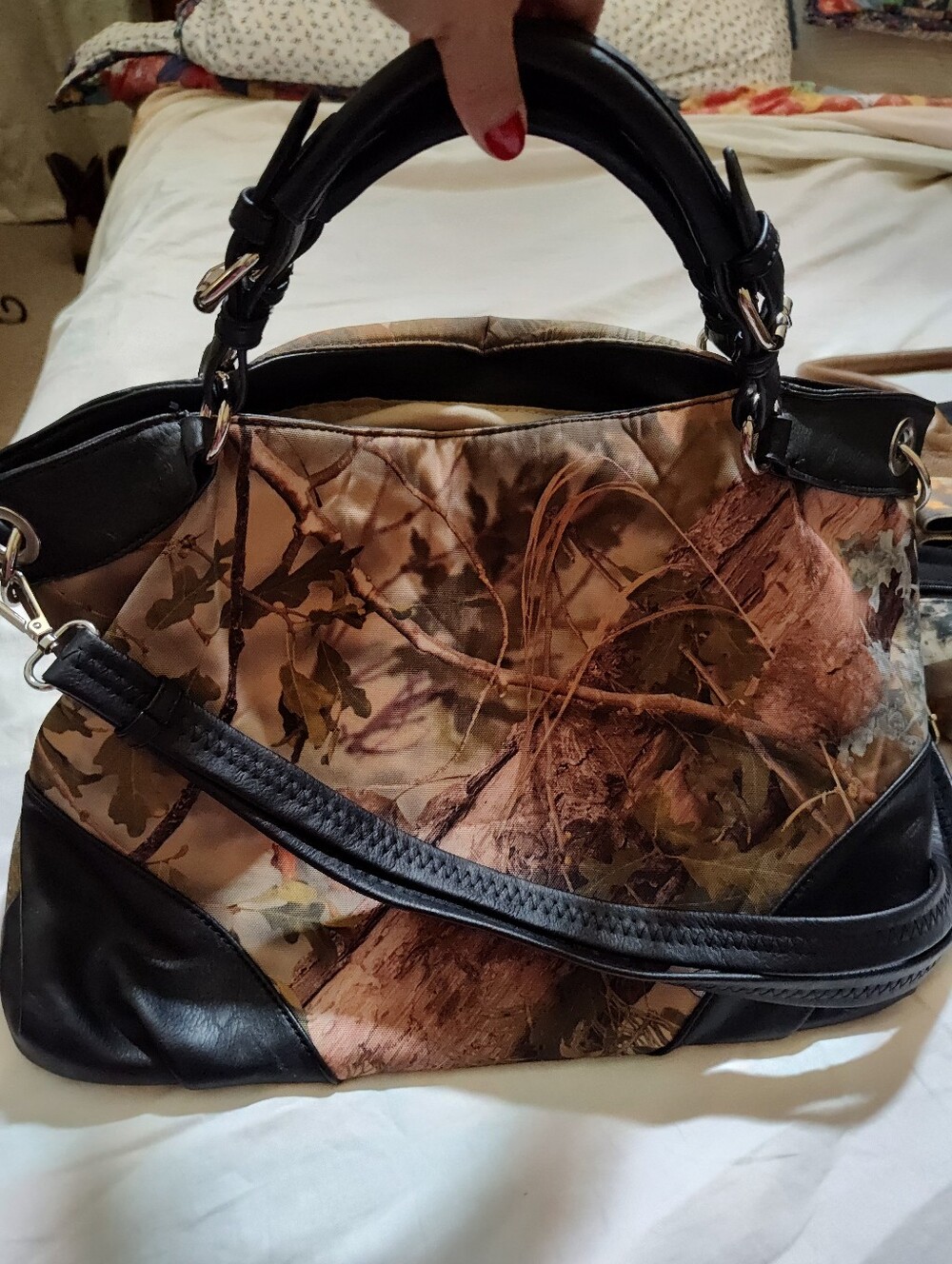 Kings Camo Mountain Camouflage Concealed Carry Tote Bag with Black Trim